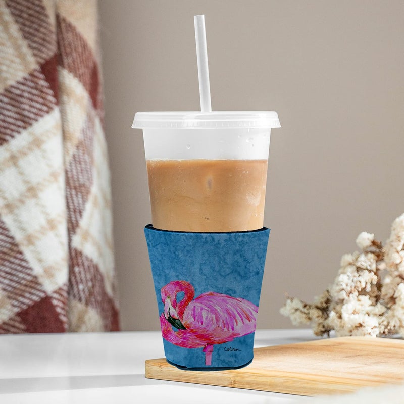 Caroline's Treasures 8686RSC Flamingo Red Cup Hugger Cup Cooler Sleeve Hugger Machine Washable Drink Sleeve Hugger Collapsible Insulator Beverage Insulated Holder - Image 3
